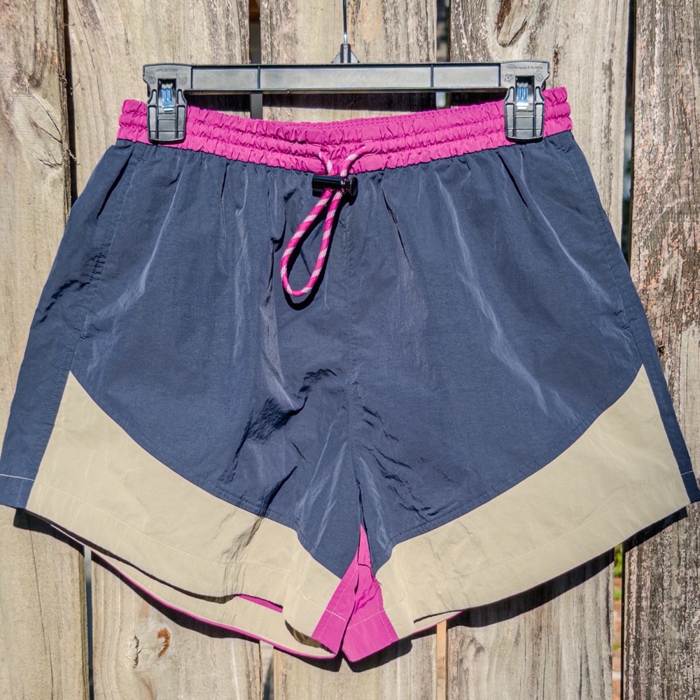 lululemon athletica Navy, Pink & Tan Colorblock Running Shorts